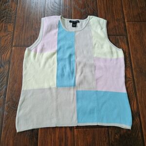 Retro Y2K Lolita La Plume color block sleeveless tank top Size 1X
